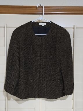 Coldwater Creek Dark Brown Bouclé Teddy Jacket